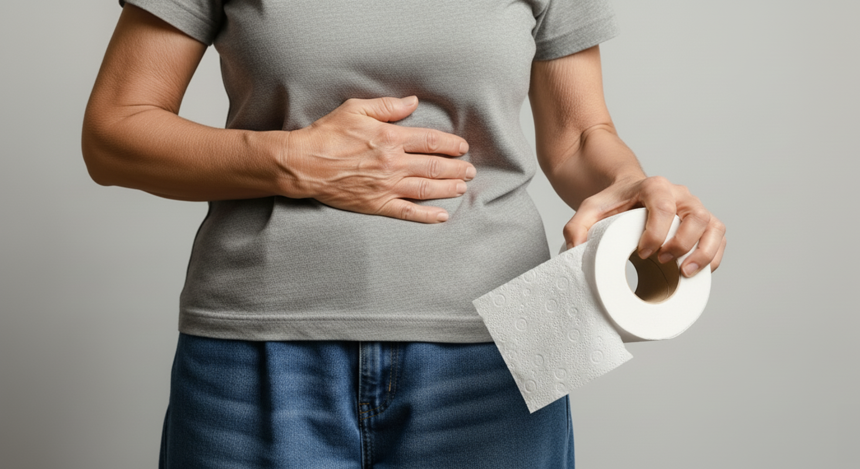 Femme atteinte de gastro-entérite qui traite ses symptômes à la maison