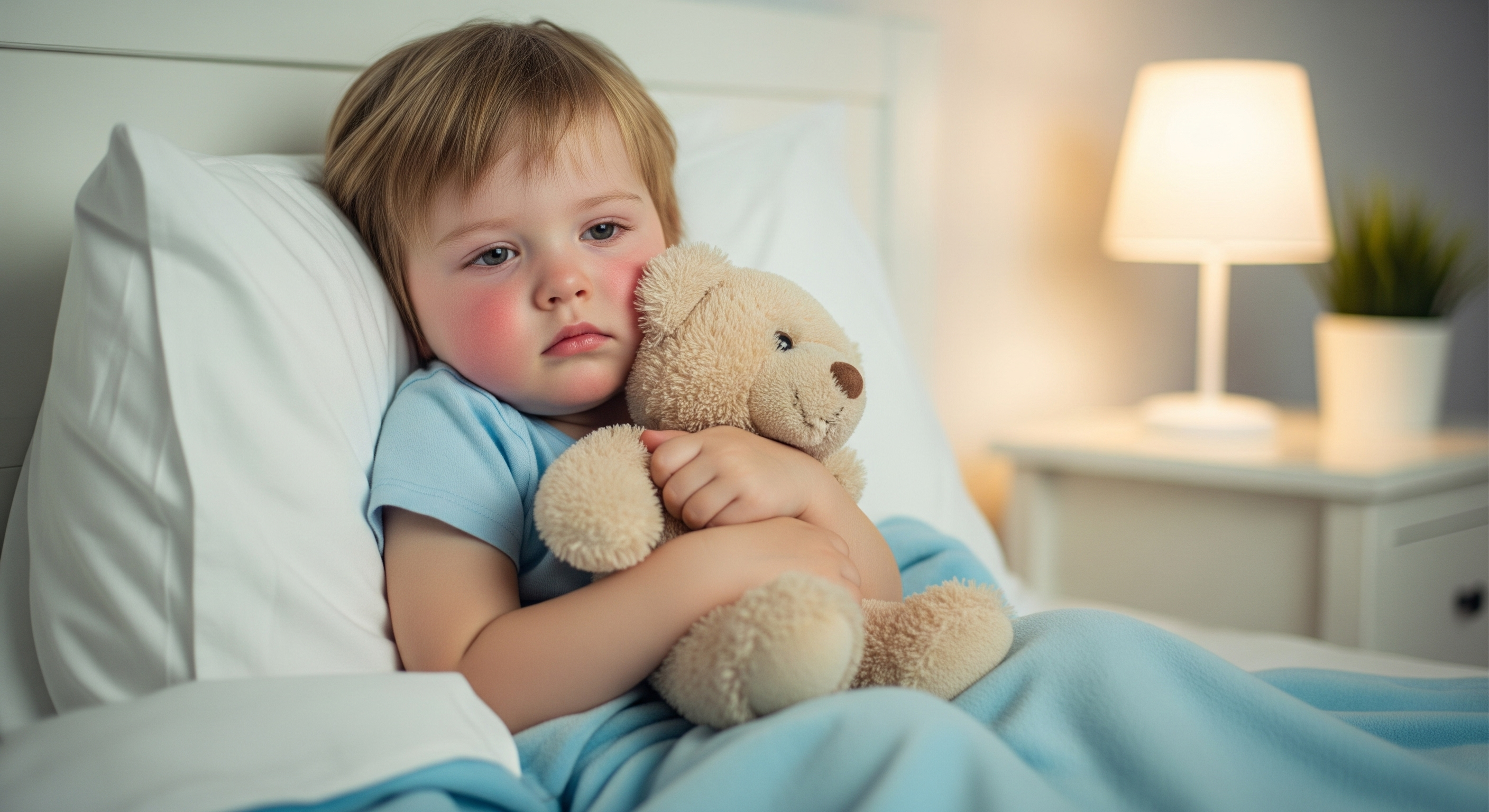 L’enfant a mal à l’oreille à cause d’une otite.